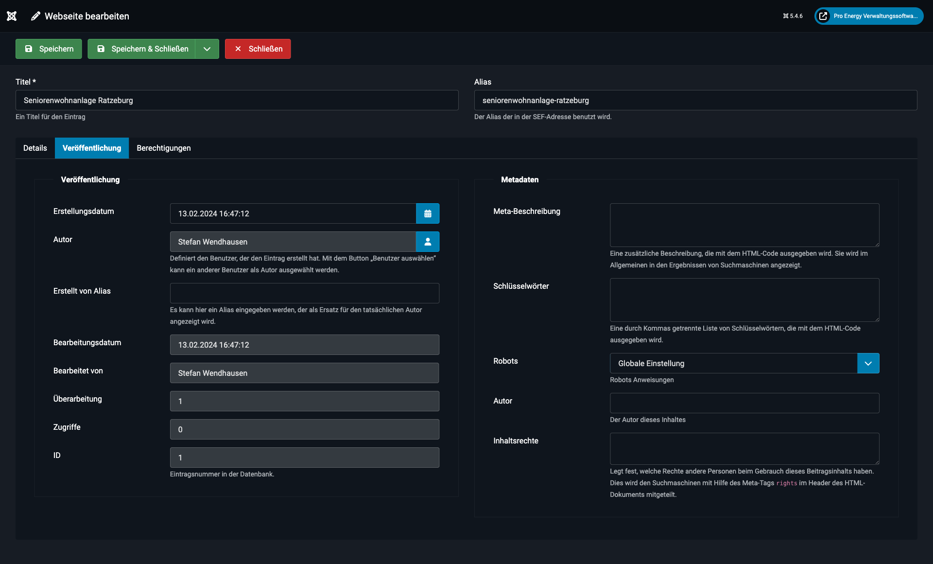 Webseite bearbeiten – Veröffentlichung
